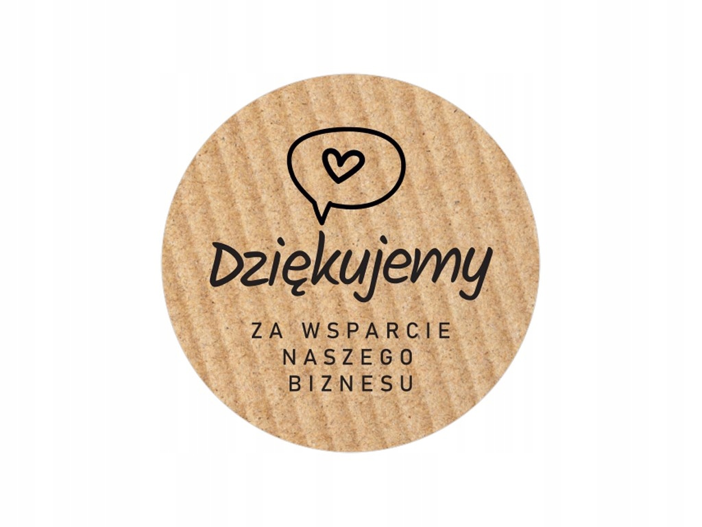 

Naklejki Okrągłe Kraft Dziękujemy Za Wsparcie