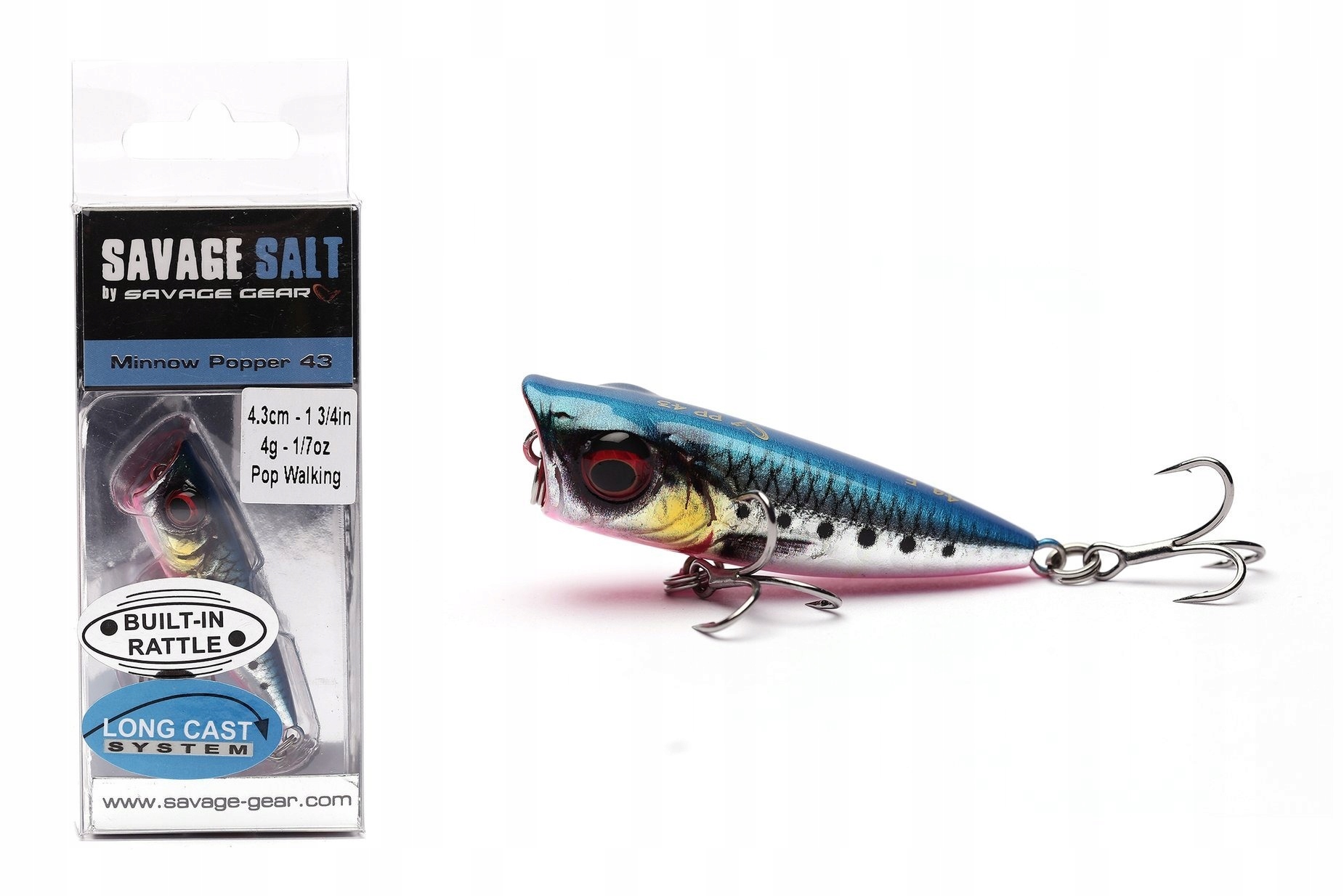 Savage Gear Salt 3D Minnow Pop Walker 8cm Mirror Ayu