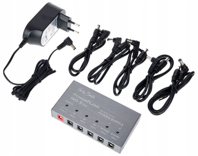 Napájecí zdroj 5 kytarových efektů 9V 12V 18V Harley Benton PowerPlant ISO-5 Pro
