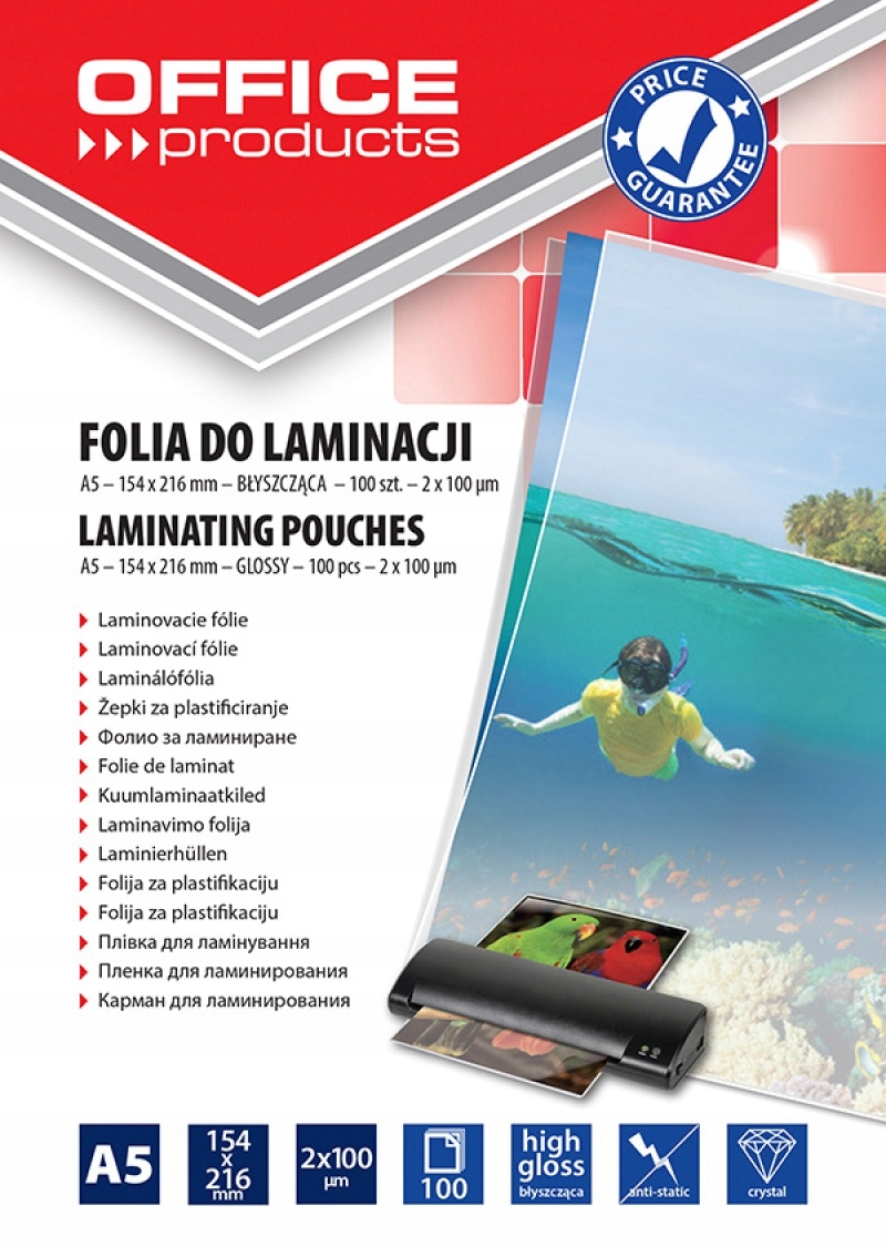 

Folia do laminowania A5 2x100mikr 100szt