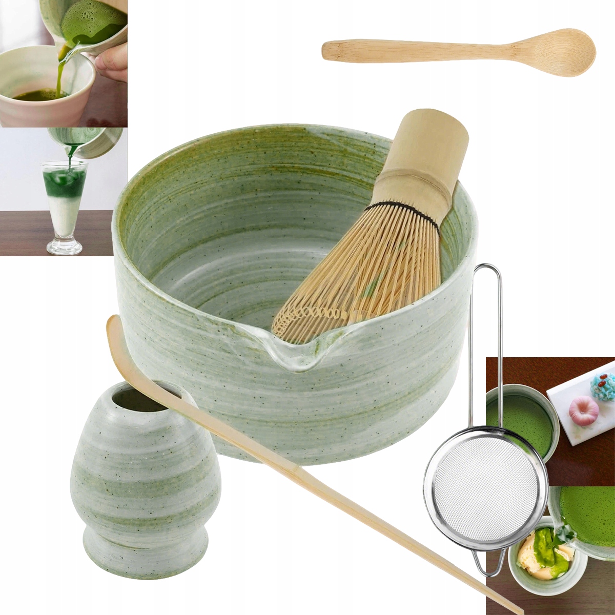 Levně 6 X Ruční Sada Pro Matcha Obřad, Tradiční Sada Pro Vaření Matchy