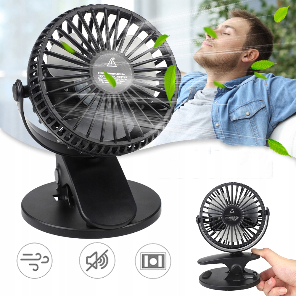 WENTYLATOR PRZENOŚNY MINI WIATRAK NA KLIPS 1200mAh USB Marka Bedee