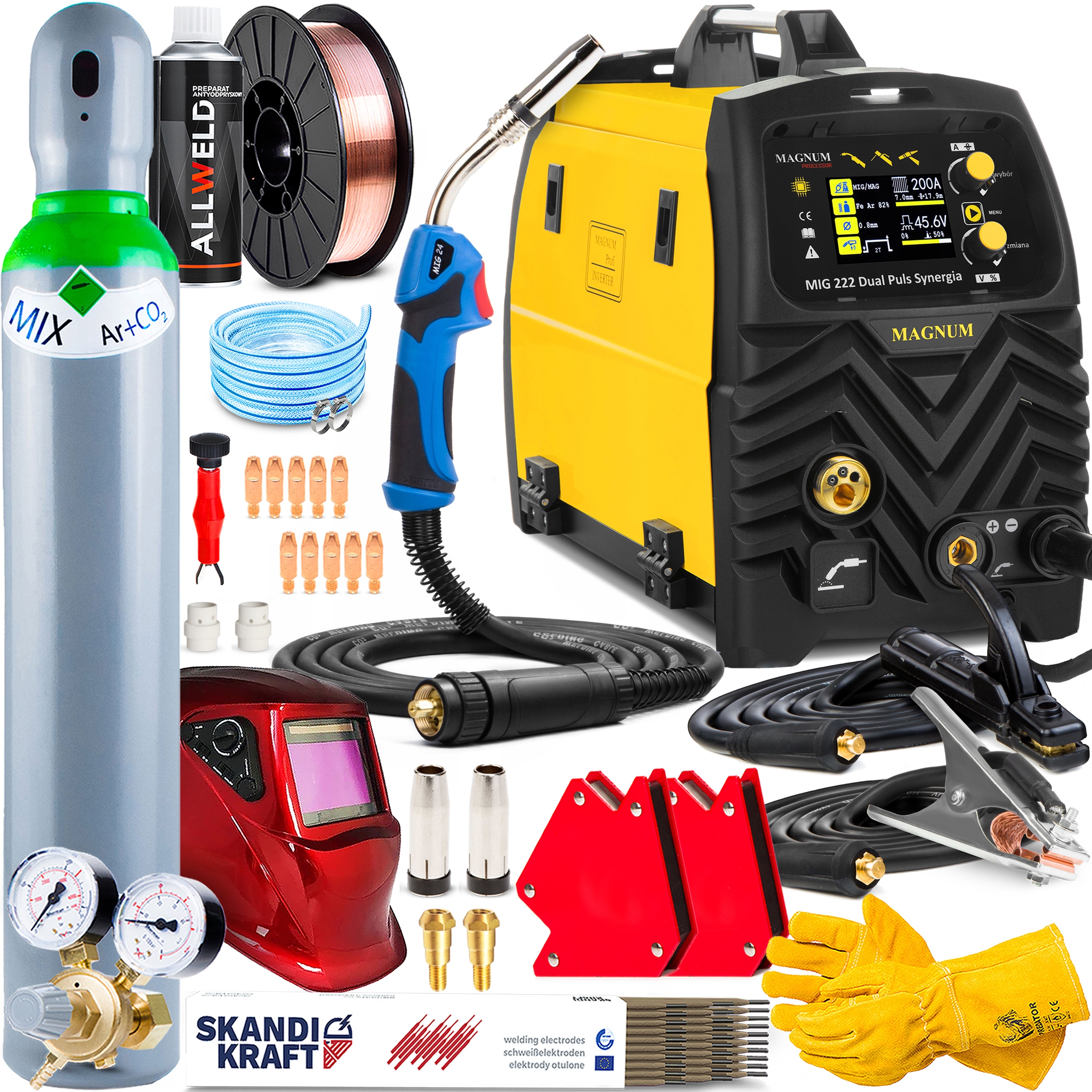 Invertorová Svářečka Invertorová Magnum Mig 222 Puls Synergie Mma Tig 200A