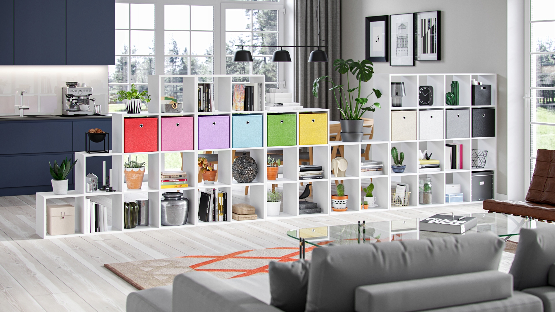 Regał na Książki Pitagoras Biały Biurowy Półki Kod producenta 801346