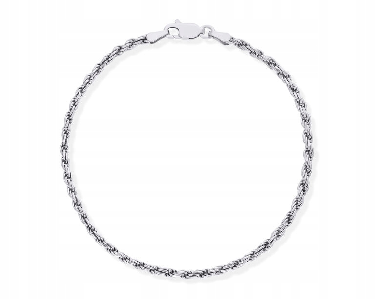Stříbrný náramek Dámská vazba Korda Zkroucený Stříbro Rod 925 18 cm