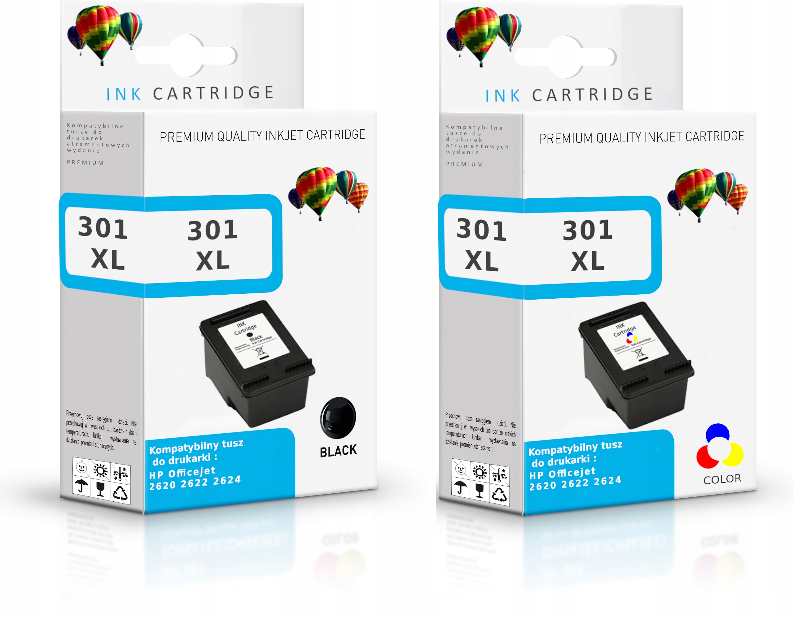 

2 tusz 301XL do Hp drukarki 1050A 2050A 3050A 1510