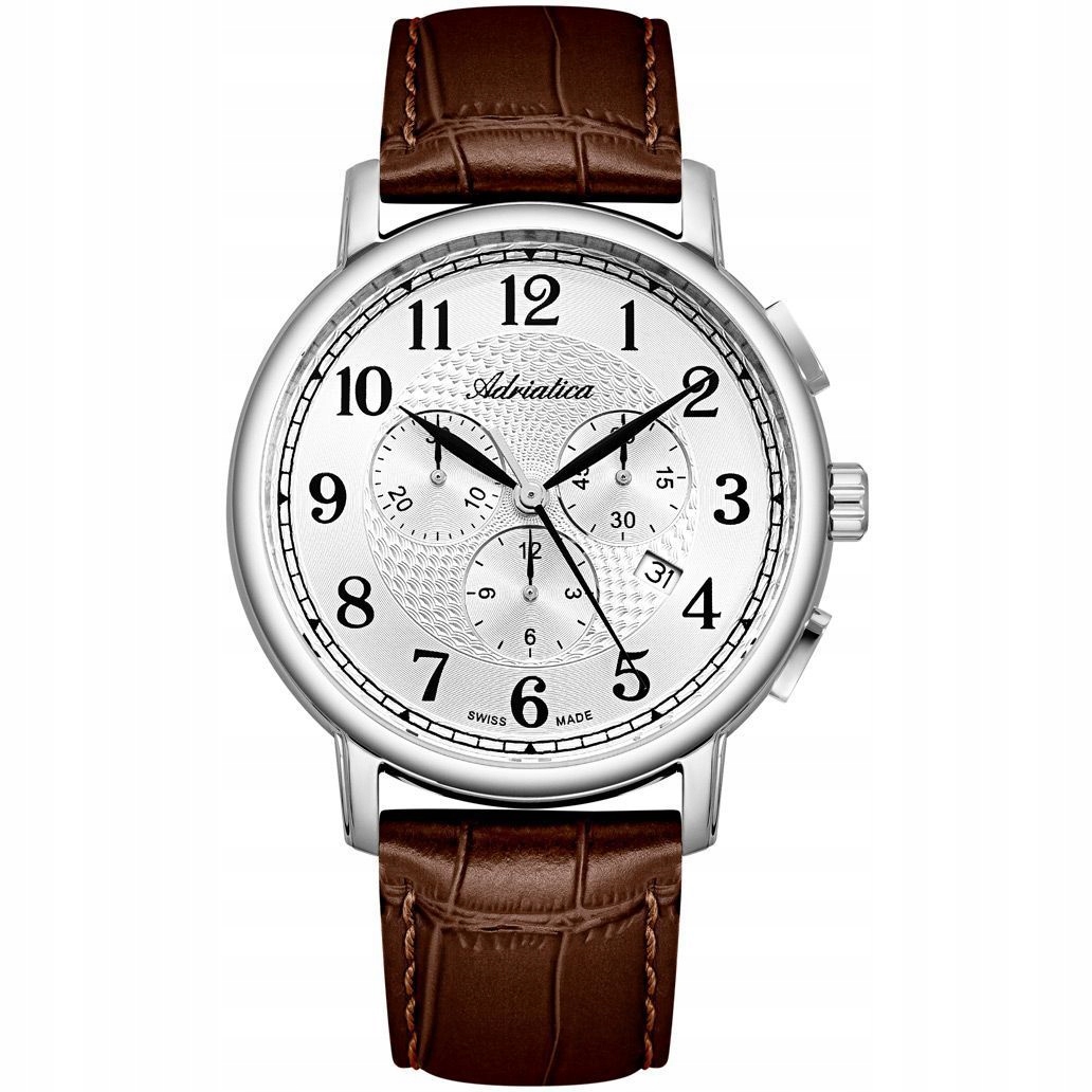 Stříbrné pánské hodinky Adriatica Classic s chronografem A8256.5B23CH
