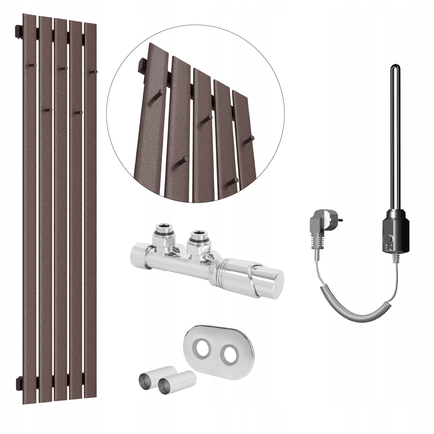 Set Vodovodní a elektrický ohřívač Bellohook 120x38 Bordo