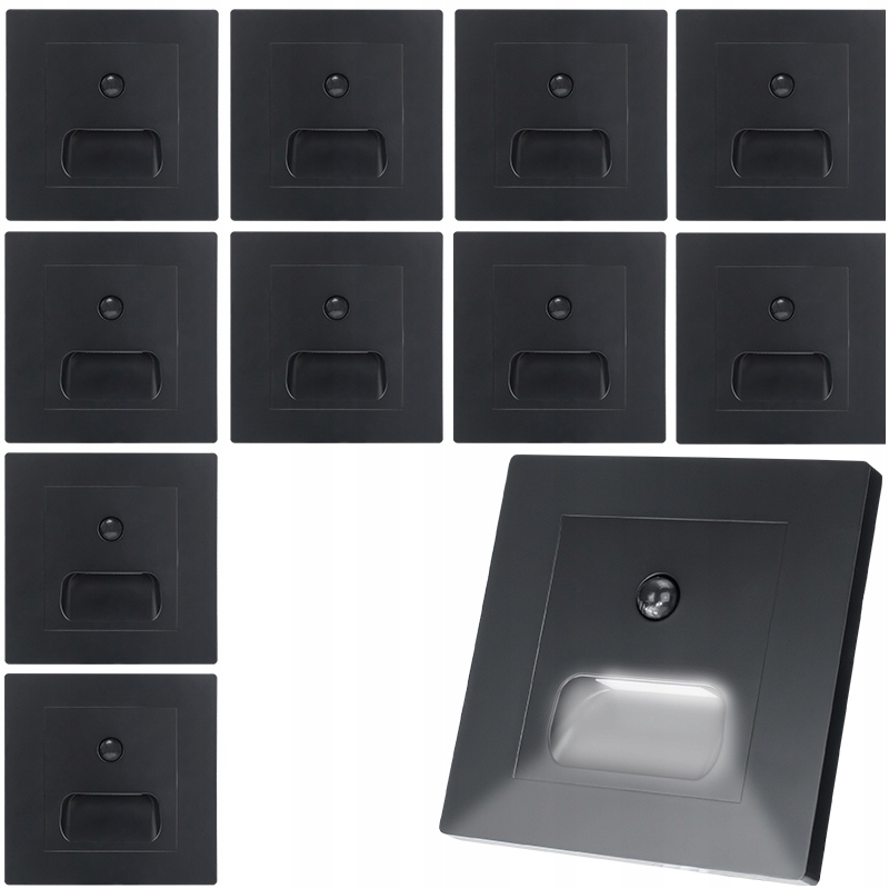 10x Oprawa Led Schodowa Lampka Czujnik Ruchu Zmierzchu Detektor Pir