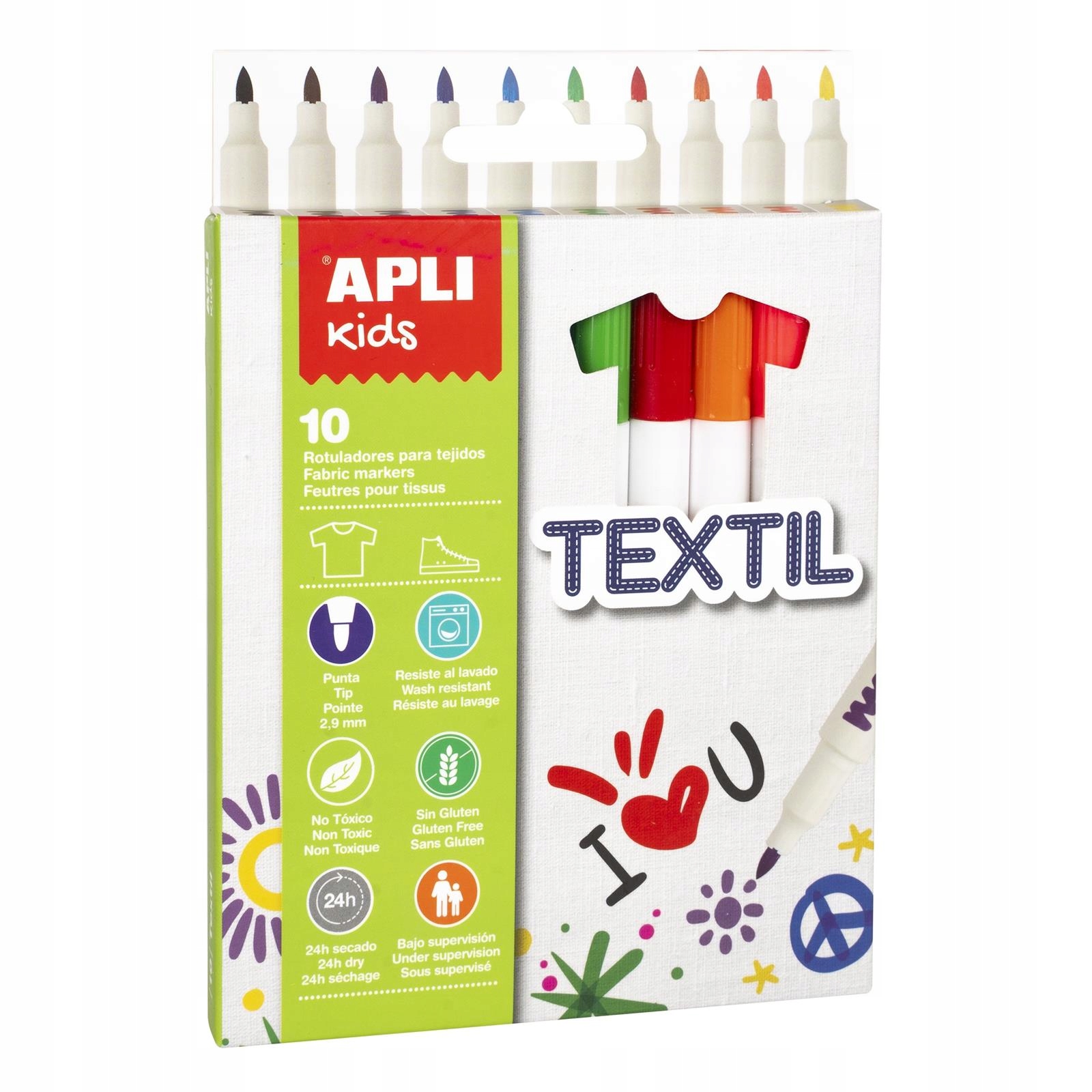 

Flamastry tekstylne Apli Kids