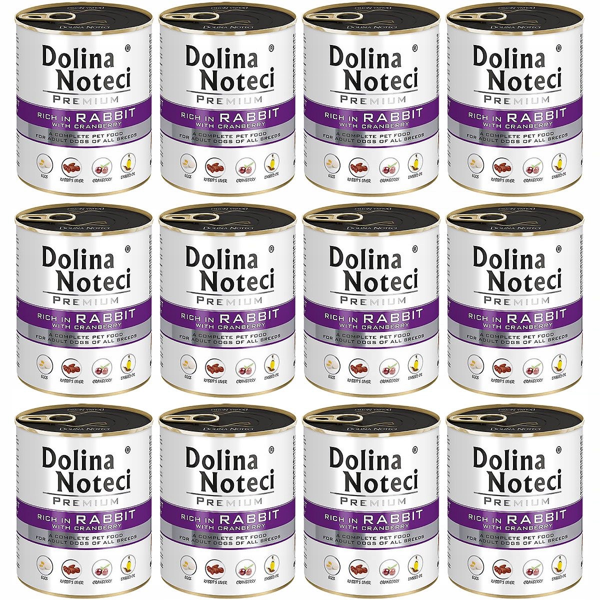 Levně Dolina Noteci Premium vlhké krmivo pro psy bohaté na králíka brusinkami 12 x 800 g