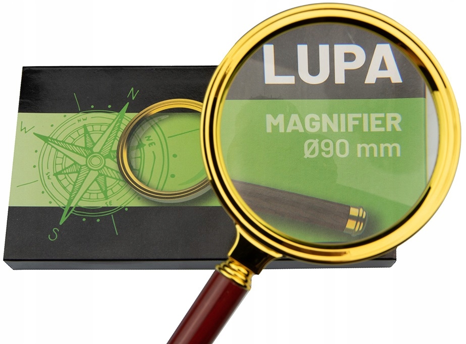 RĘCZNA LUPA SZKLANA 90 MM SZKŁO POWIĘKSZAJĄCE 10 DP