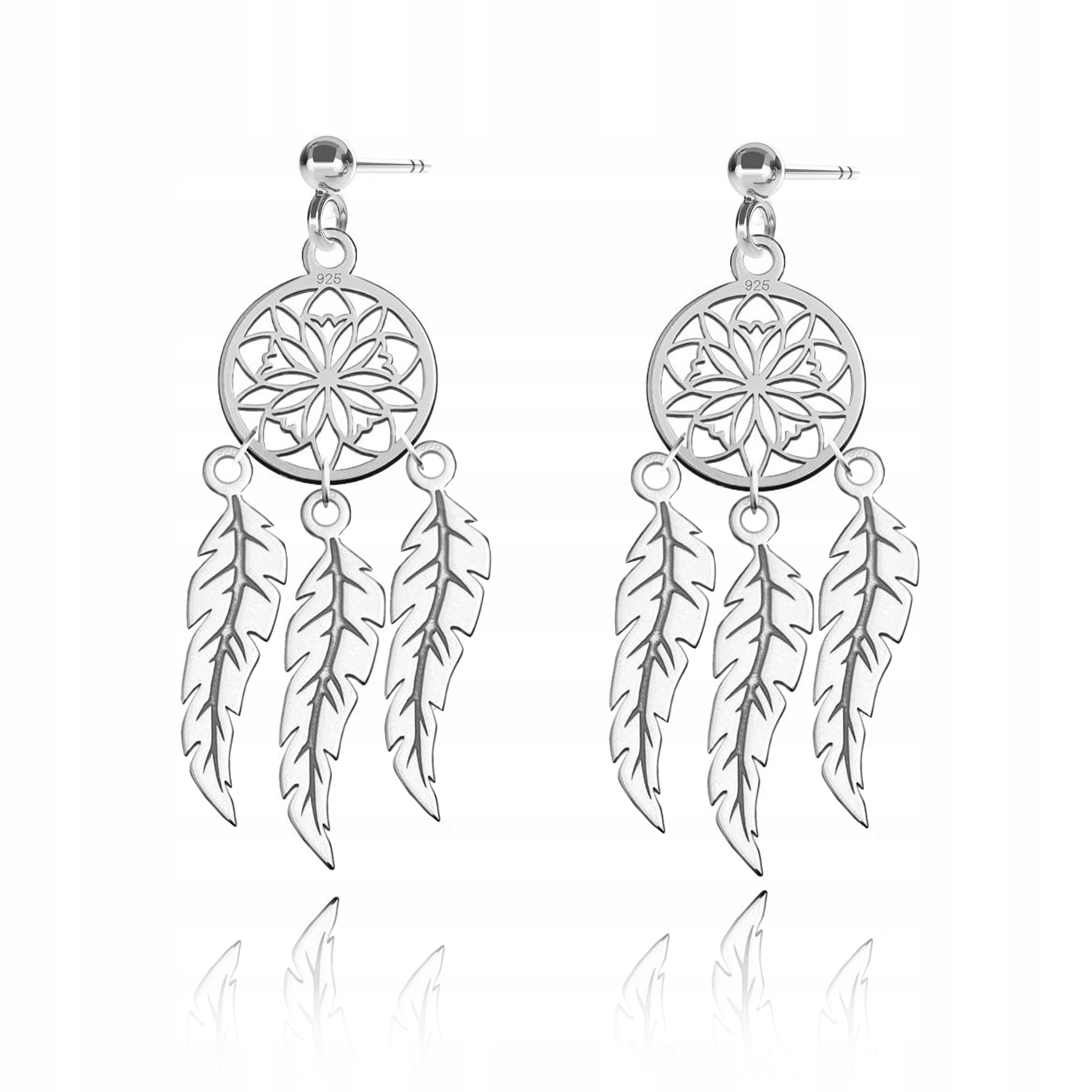 

Kolczyki Mały Łapacz Snów Dreamcatcher srebro 925