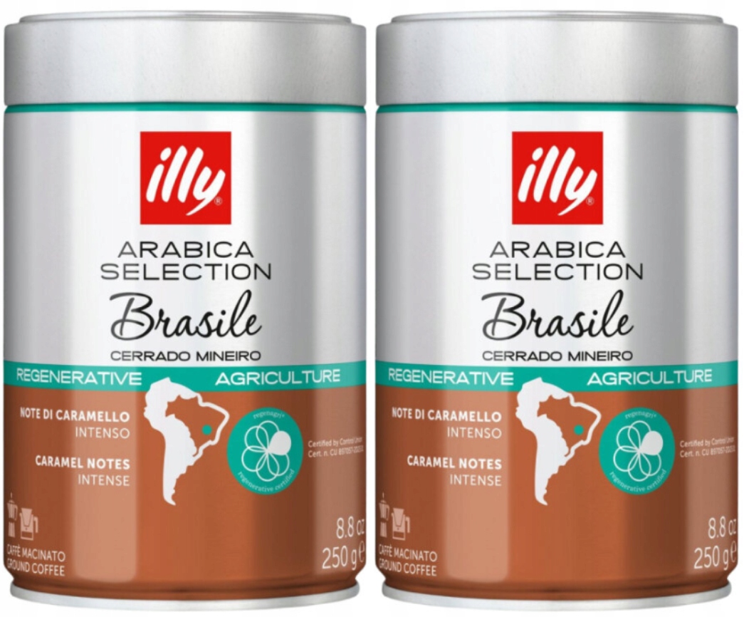 Levně Illy Mletá káva Monoarabica Brasile 100% Arabica 2x250 g