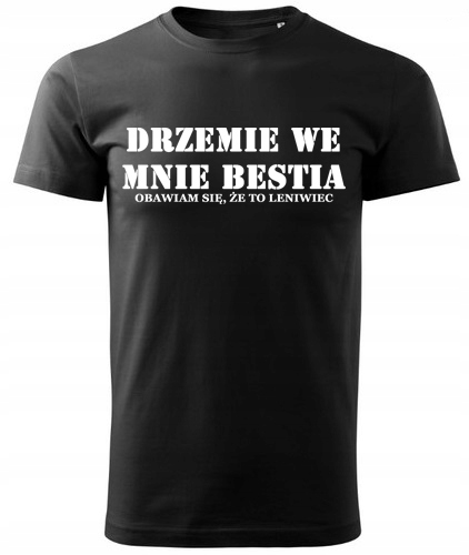 

Koszulka T-shirt Męski Drzemie We Mnie Zwierze r.M