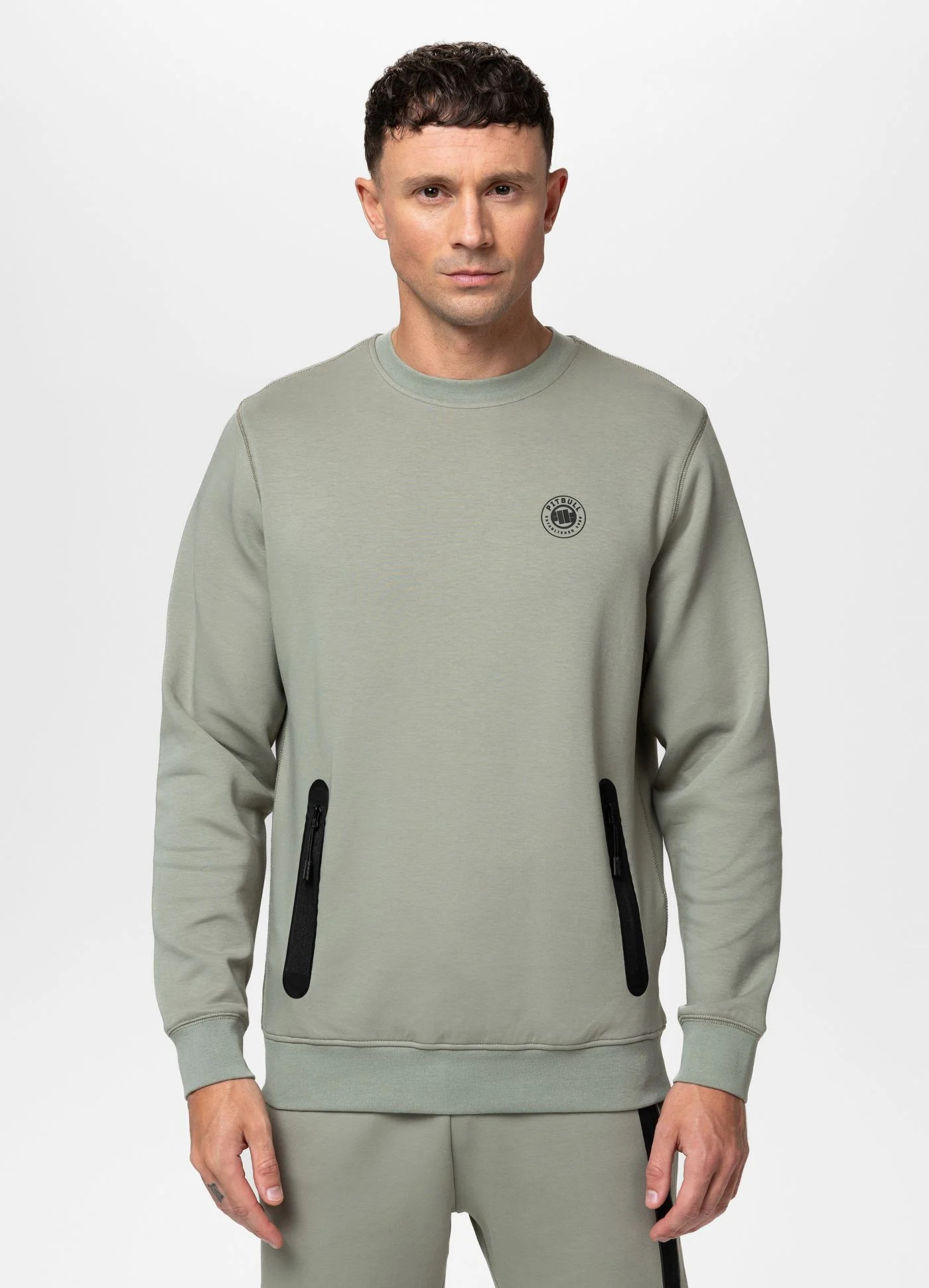 Pánská Mikina Crewneck Pit Bull Dogwood Grey Harbour Zelená Sportovní M