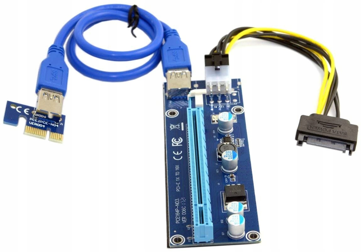 ADAPTER PCI EXPRESS 1X 16X USB 3.0 KABEL 6 PIN Producent Inna