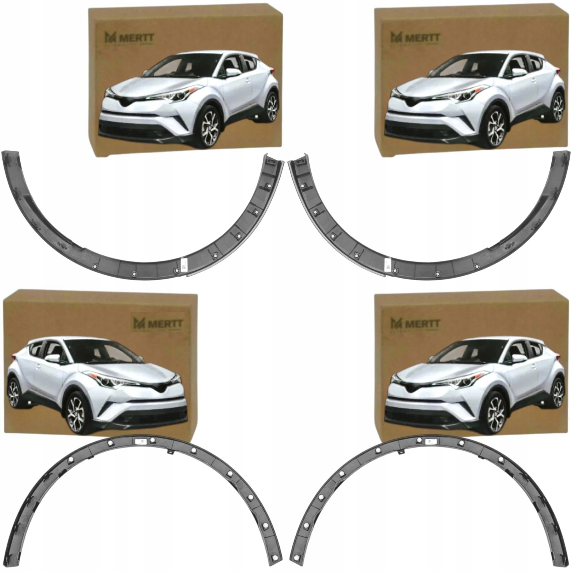 Toyota Ch-r Chr 2016-2023 Lišty Krytu Blatníku Zadní Levá Pravá Přední Sada