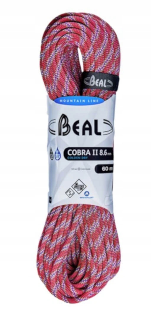 Dynamické lano Cobra Unicore 8,6 mm x 60 m Golden Dry Fuchsia Beal