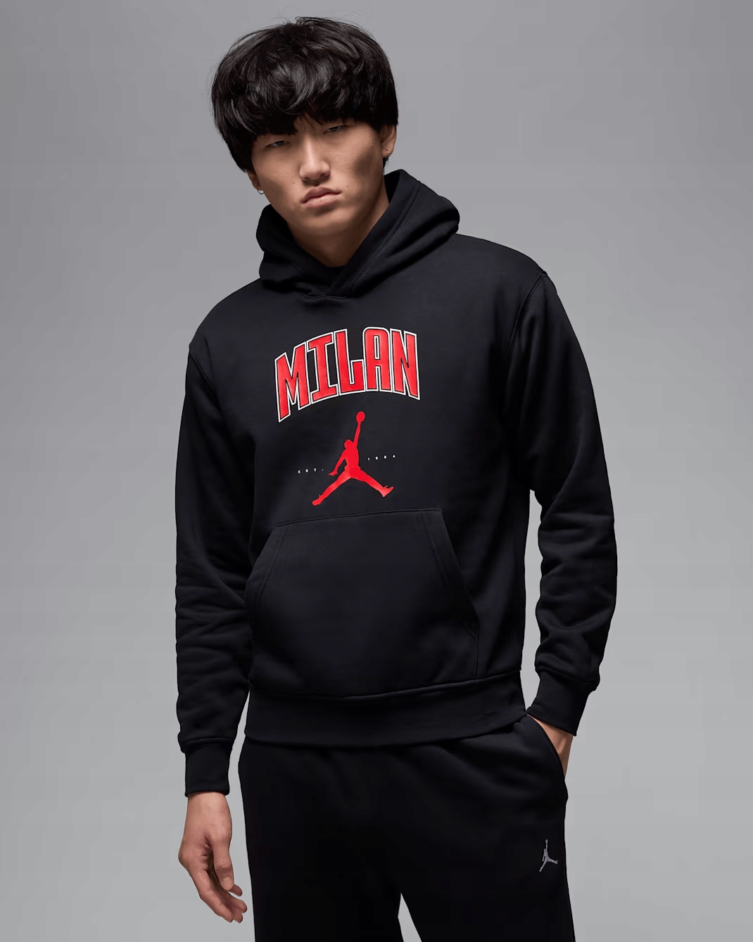 Jordan Mikina s kapucí Jordan Milan Nike černá módní HQ0442-010 vel. M