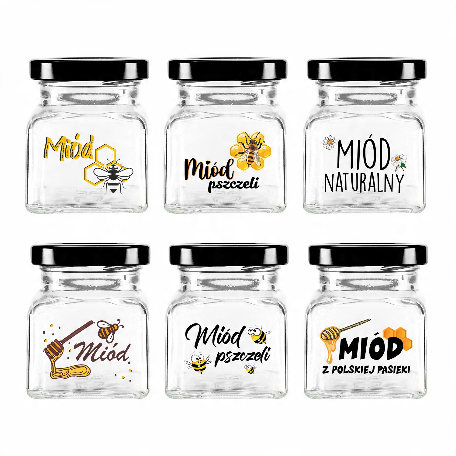 

6 sztuk Słoiczki na miód szklane 120 ml