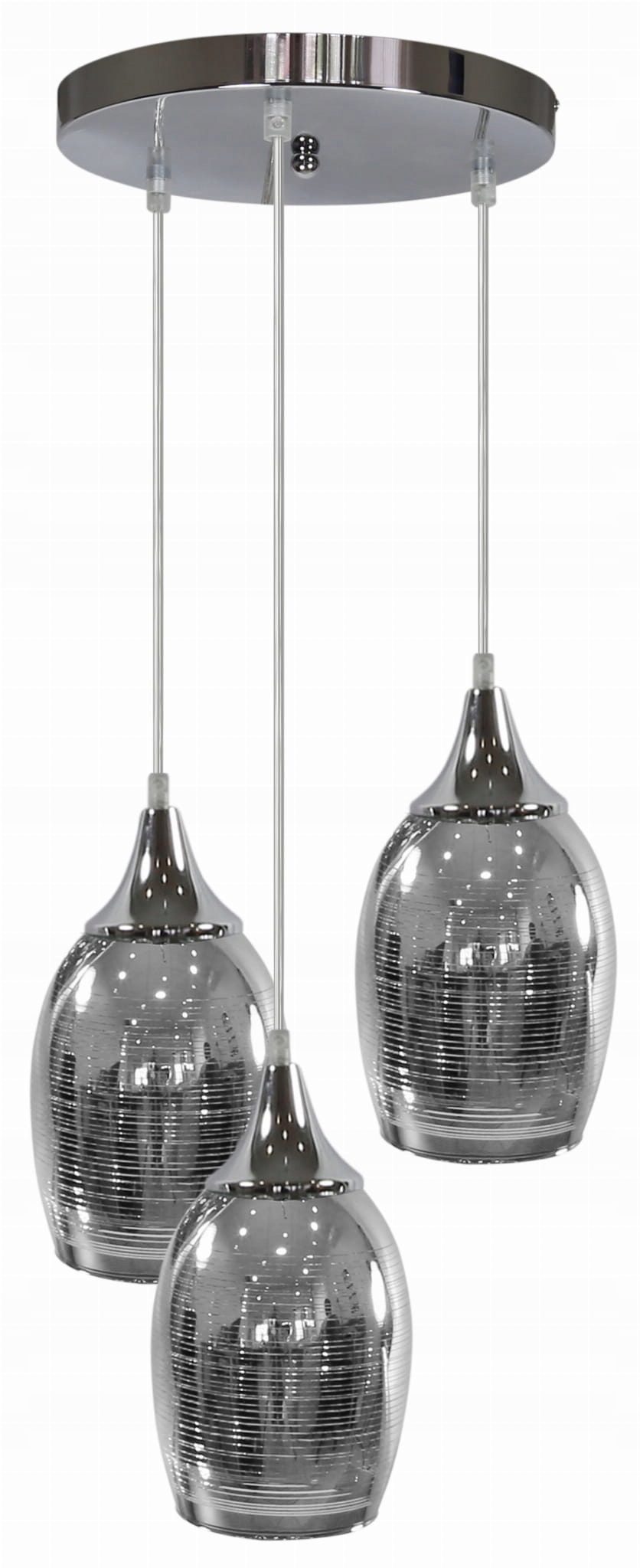 Závěsná lampa lustr chromové skleněné stínítko do obývacího pokoje jídelny Candellux