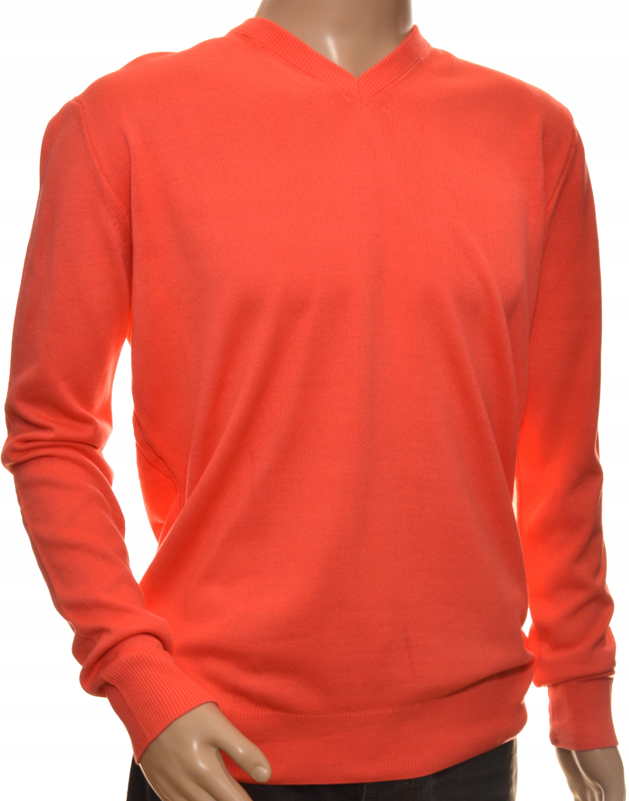 

Sweter męski gładki szpic z kaszmirem XL orange