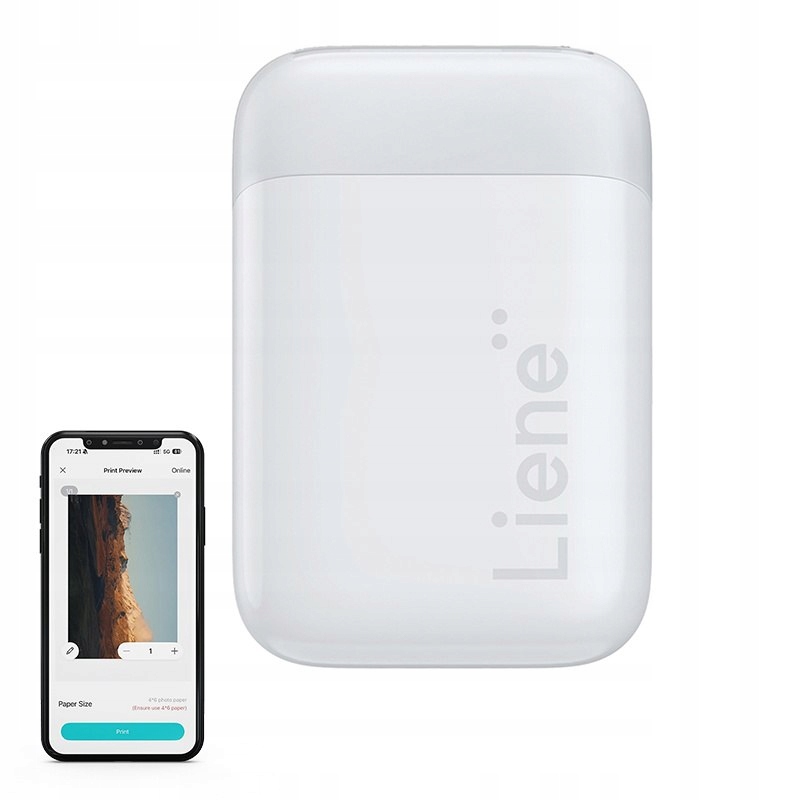 Přenosná fototiskárna Liene Pearl 2x3" (bílá)