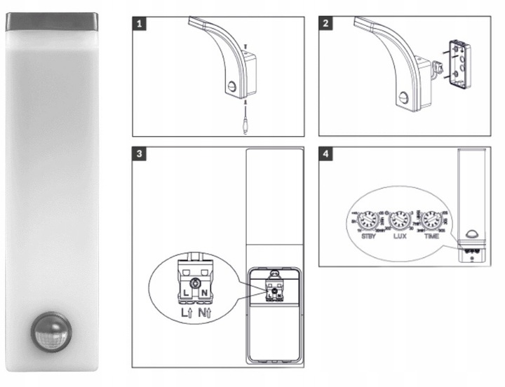 LAMPA ZEWNĘTRZNA ELEWACYJNA CZUJNIK RUCHU LED 20W OPRAWA PIR FRENIT Moc źródła światła 20 W