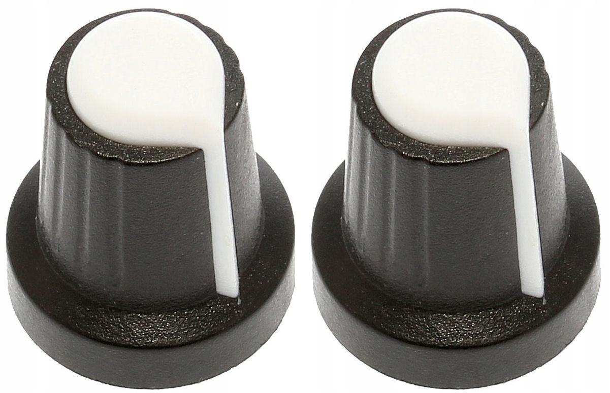 

Gałka Potencjometru oś 6mm Biały 15x17mm [ 2szt ]