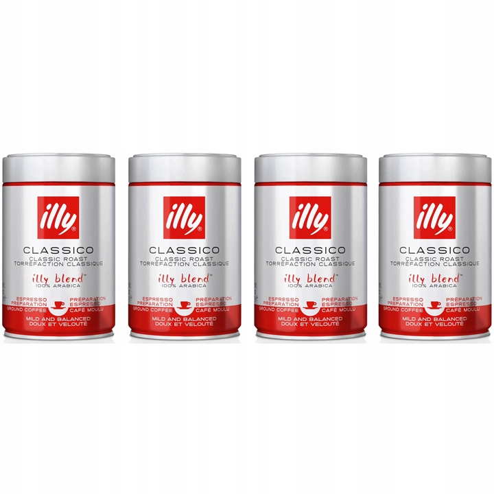 4 x 250g Kawa mielona illy Classico 100% Arabica