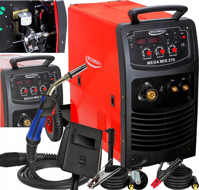 Invertorová Svářečka Migomat Poloautomat Weldman Mig 270 4x4 400V 270A