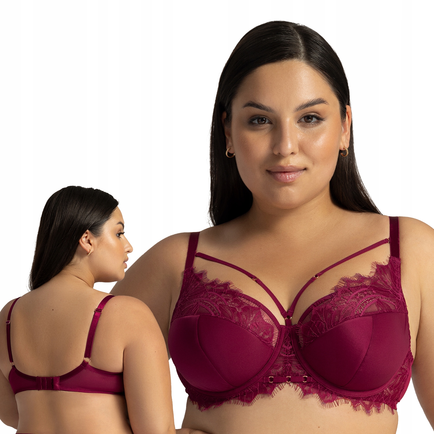 Ava 2149 Mystic chianti červená krajka Podprsenka 90F Polovyztužená