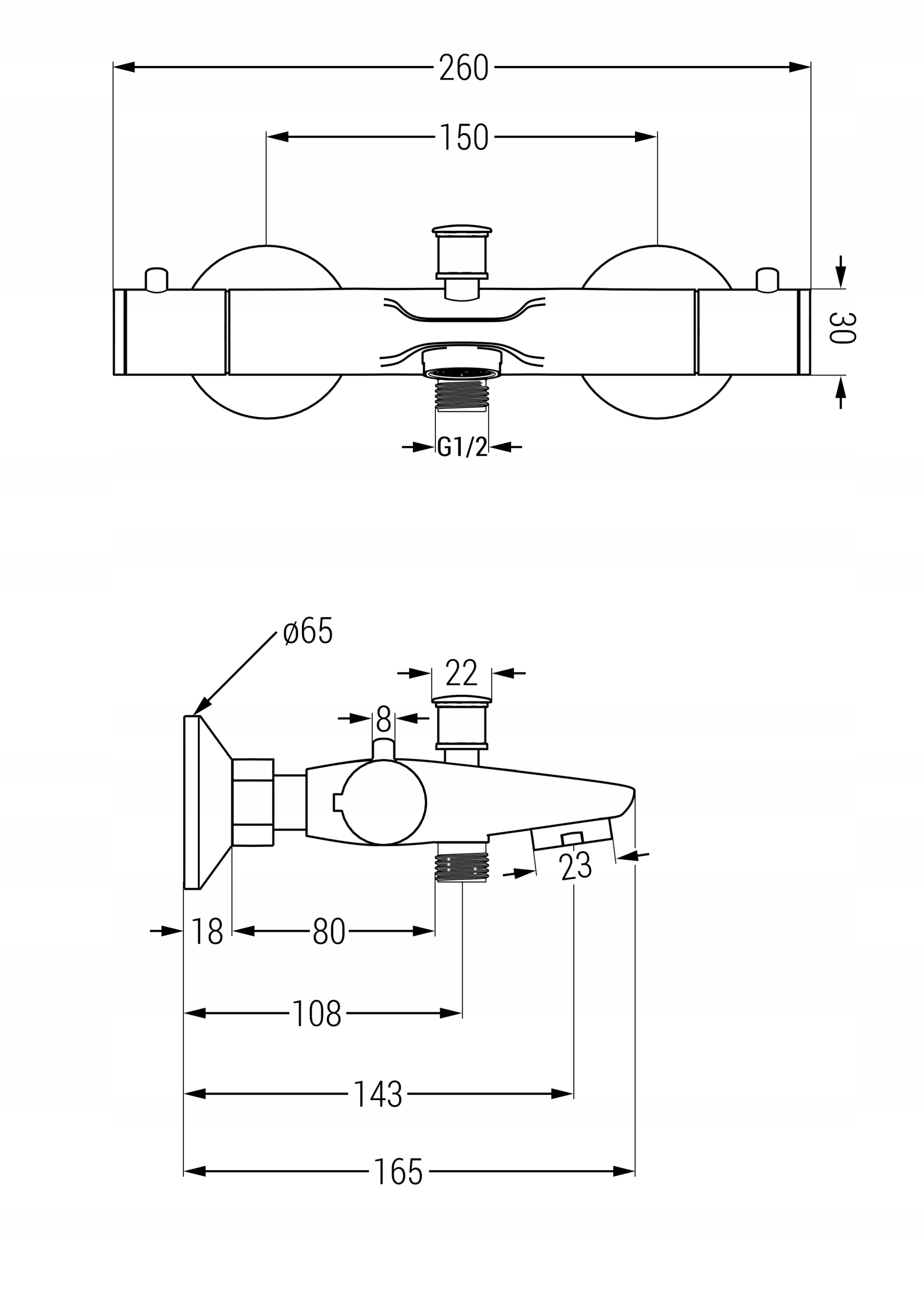 MEXEN NOX - BATERIA WANNOWA TERMOSTATYCZNA CZARNA Linia Nox