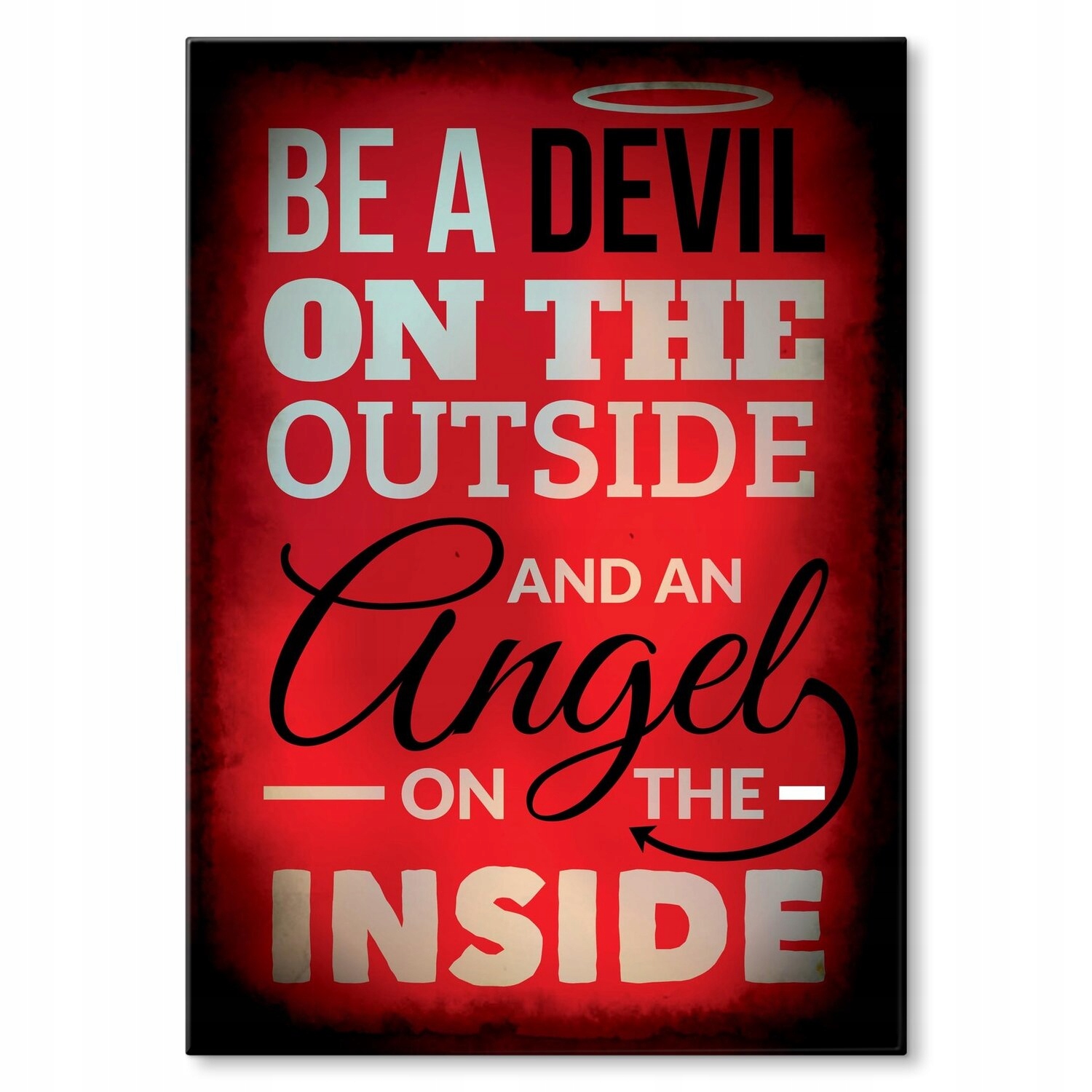 Kovový plakát Ďábel a anděl Dárek 42 x 59 cm