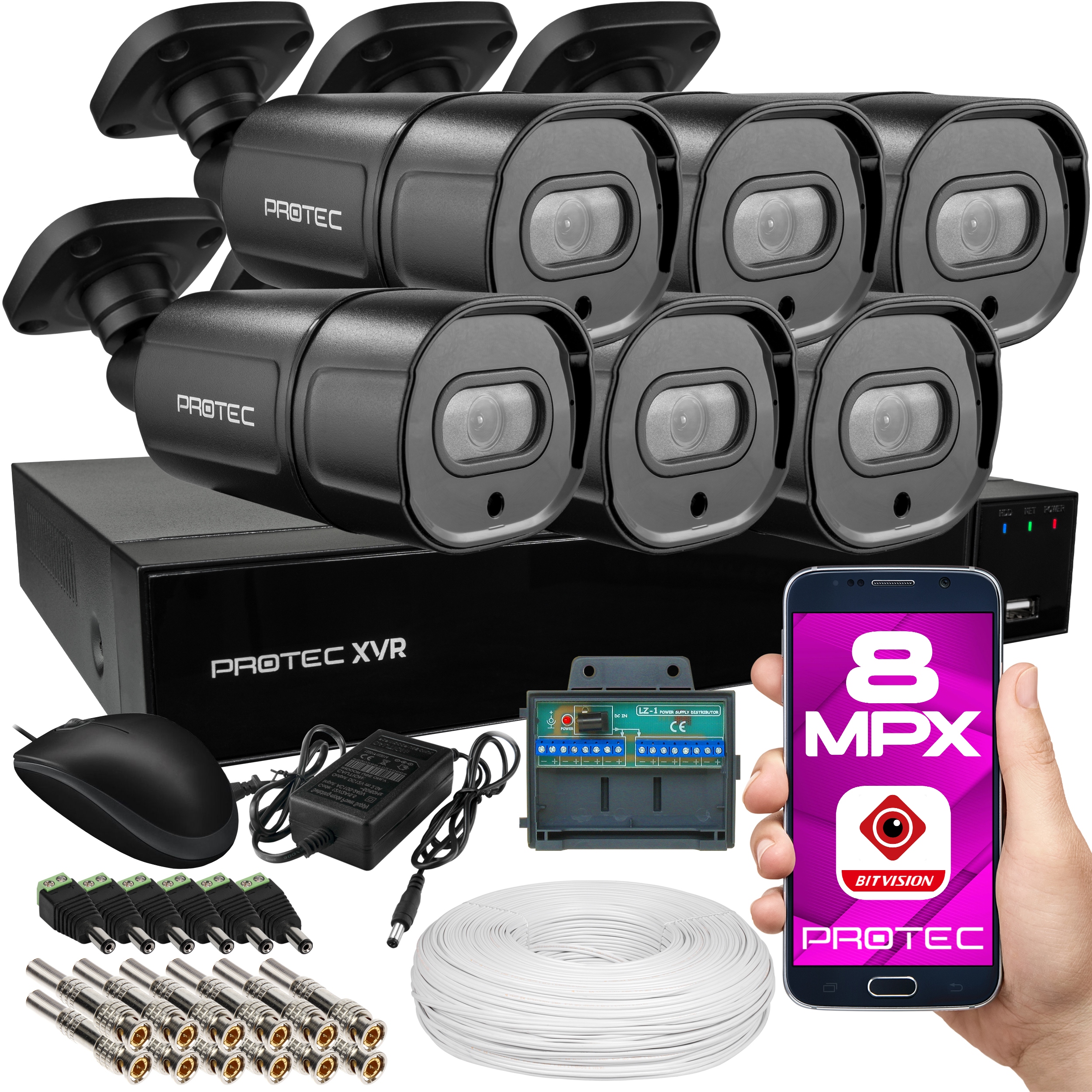 Premium Monitoring 6 Kamer 4K 8MPX Černé Bez Hdd náhled