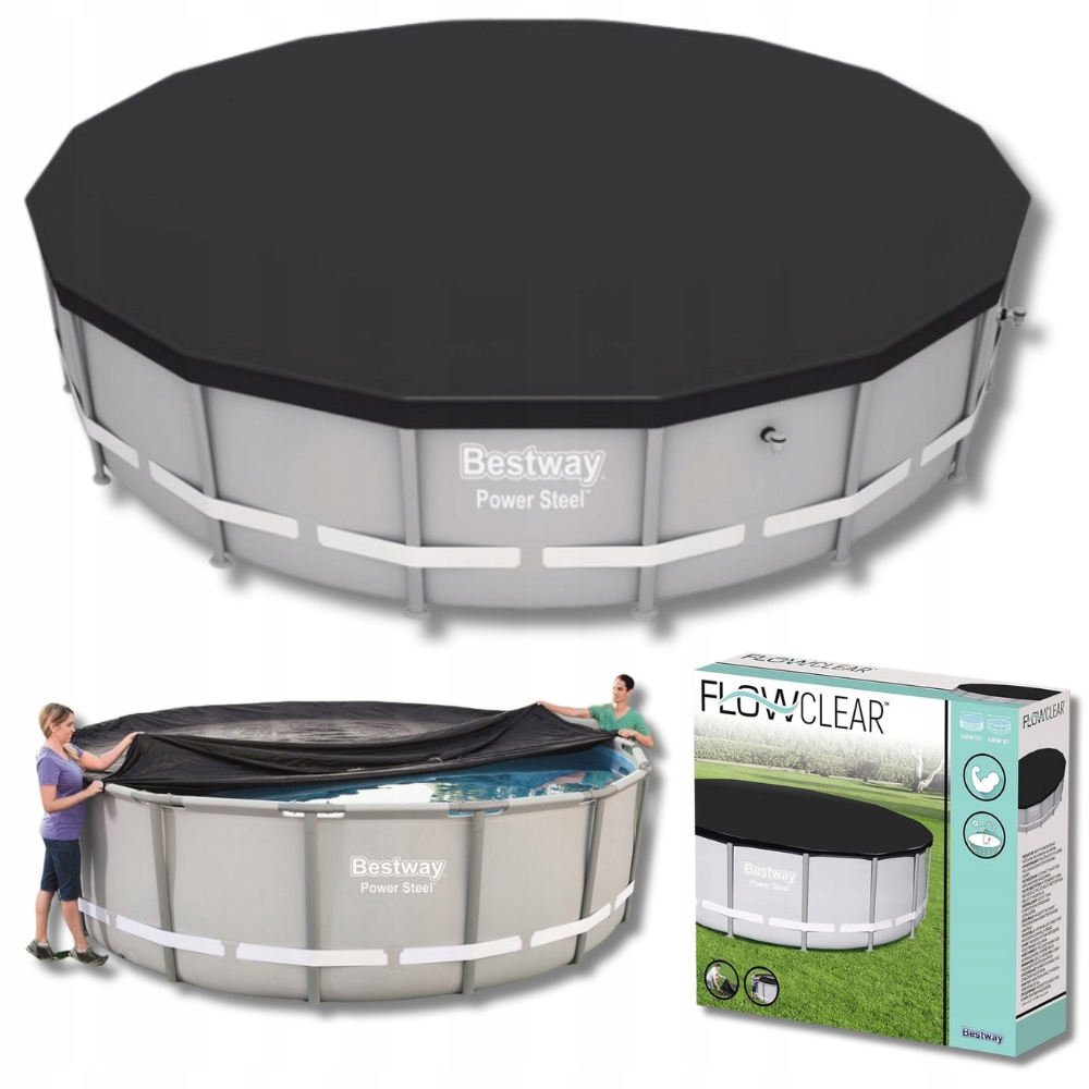 Pokrywa na Basen stelażowy 488cm folia Ochronna plandeka basenu Bestway