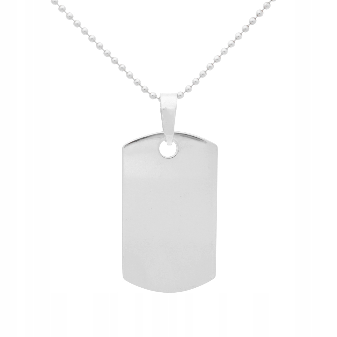 Přívěsek plech hladký vojenská známka stříbro