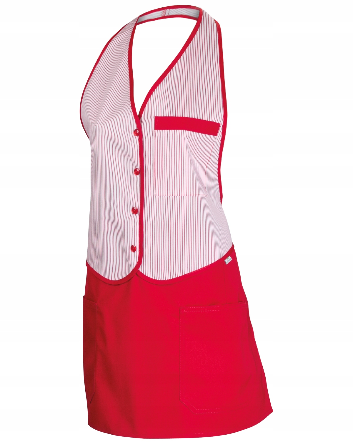 Fartuszek do sklepu 4255 czerwono-biały fartuszek włoski Kegel Błażusiak