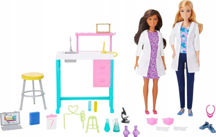 Lalka Barbie Kariera Zestaw Laboratorium Naukowe HJY95