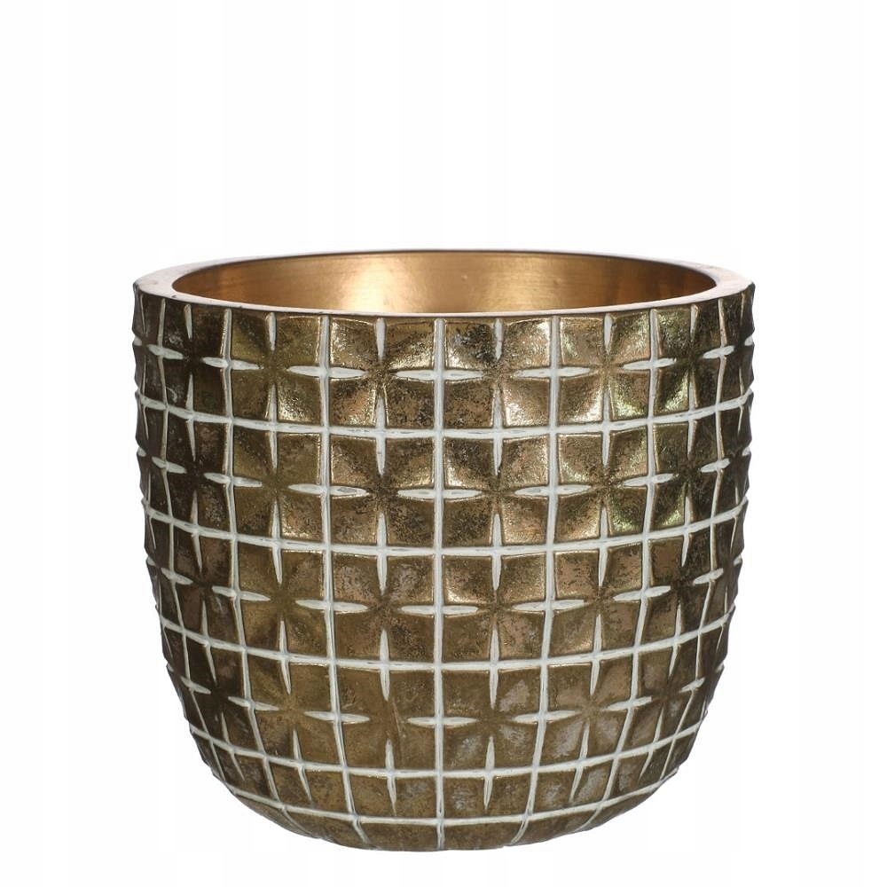 Modna doniczka osłonka ZŁOTA 7,5cm glamour