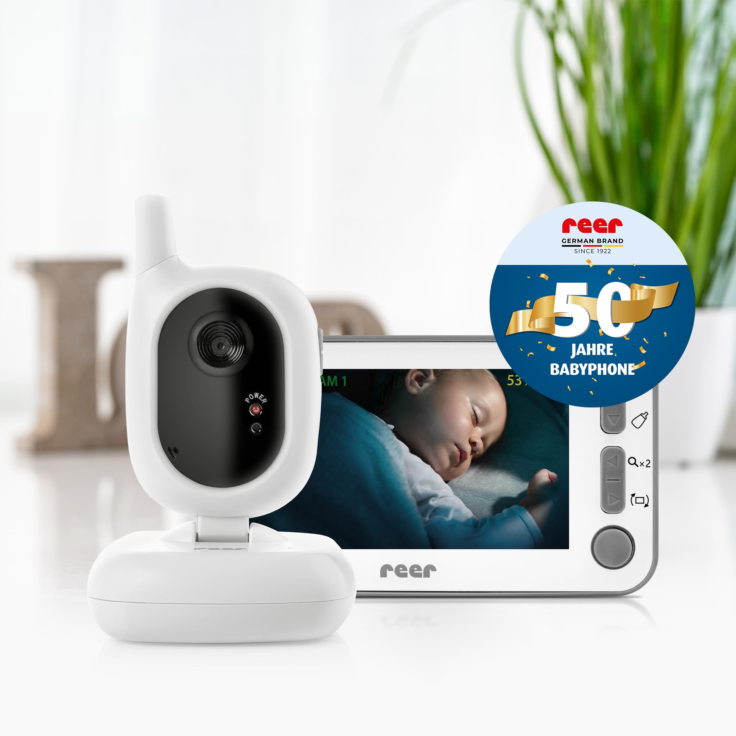 REER BabyCam Niania Elektroniczna 300m Kamera 43" Wyświetlacz — miniatura 2