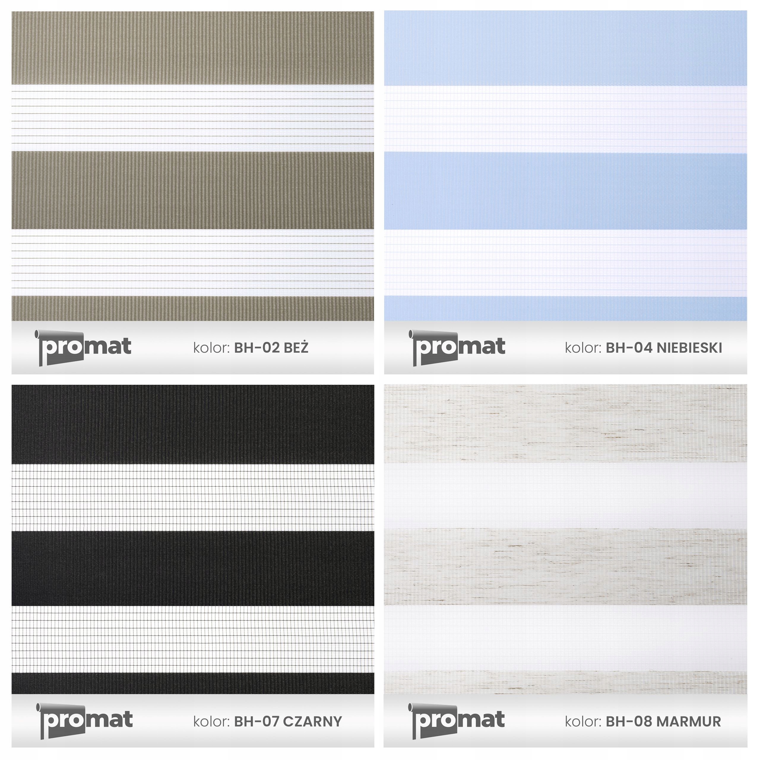 Roleta Rolety Dzień Noc wewnętrzna z prowadnicami na wymiar 78x150 cm Wzór gładki