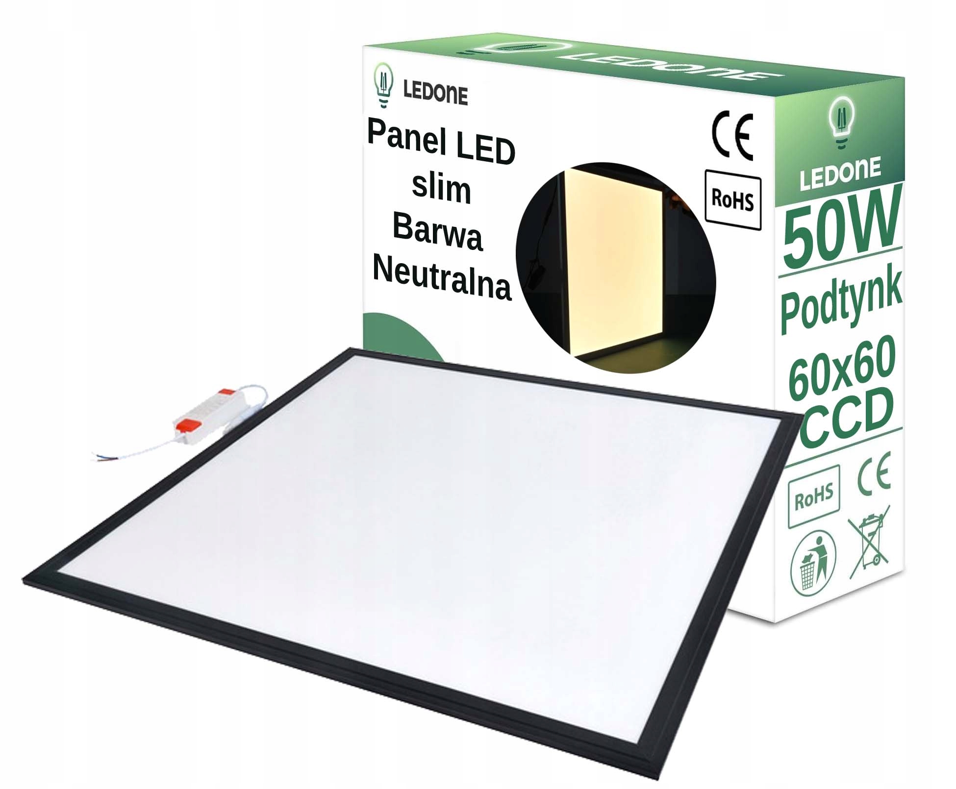 

Panel lampa Led 50W CCD 60x60 kaseton slim podtynk