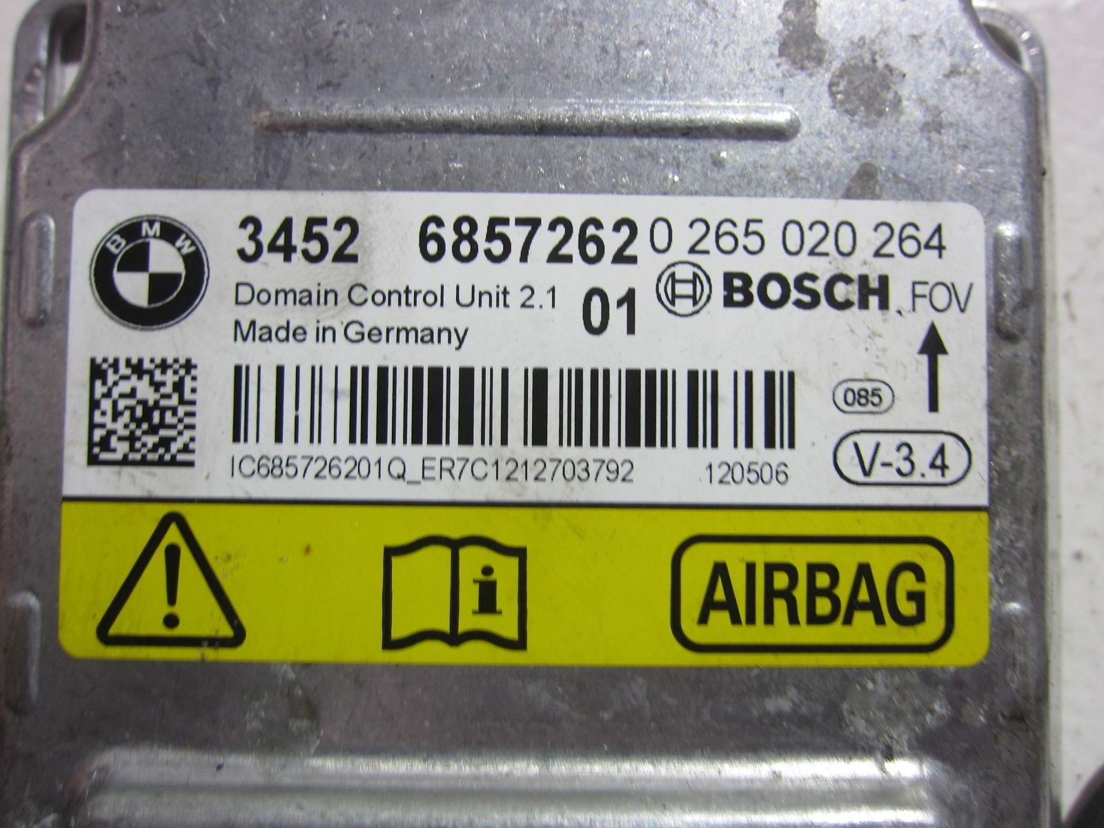BMW F10 528Xi module control unit airbag 6857262