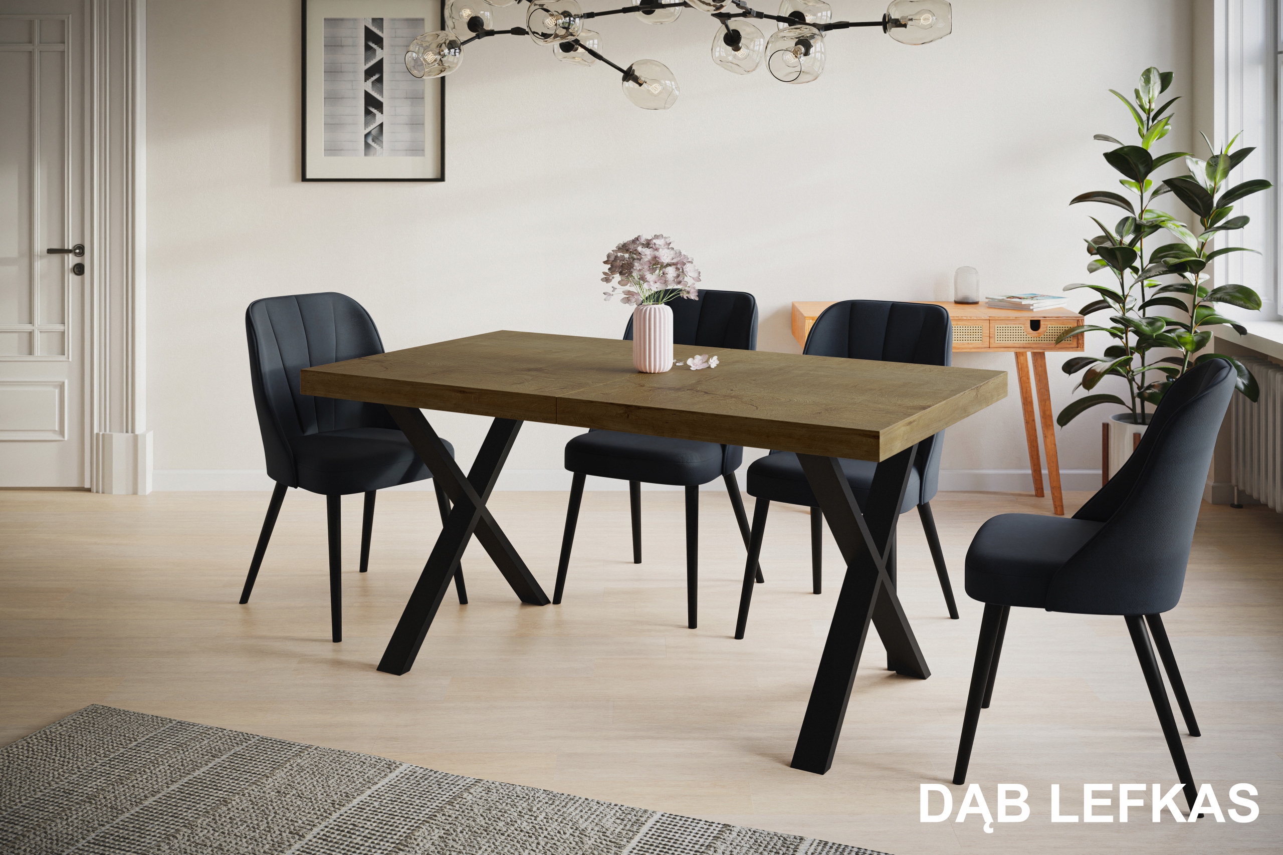 Stół rozkładany 160/260 LOFT metalowe nogi X Marka Alpi Meble