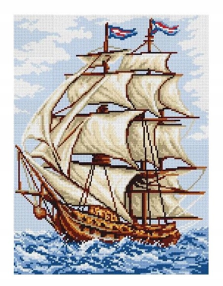 Vyšívací sada křížková 30x40cm Plachetnice (8012) Ariadna