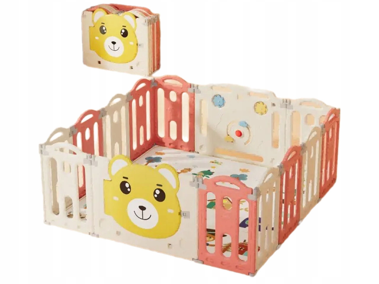 Dětská ohrádka, vnitřní i venkovní použití, 148 x 148 cm, růžová