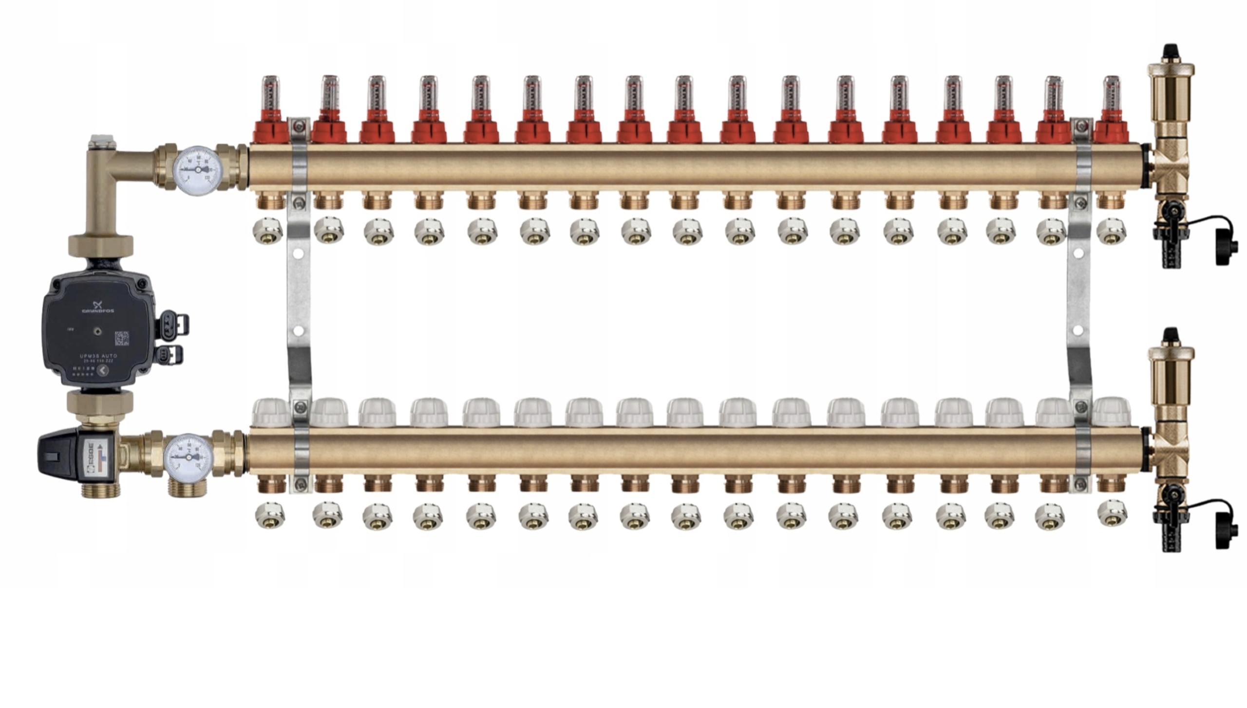 Mosazný Rozdělovač Podlahové Krytiny 17 Čerpací Skupina Grundfos Pex Spojky