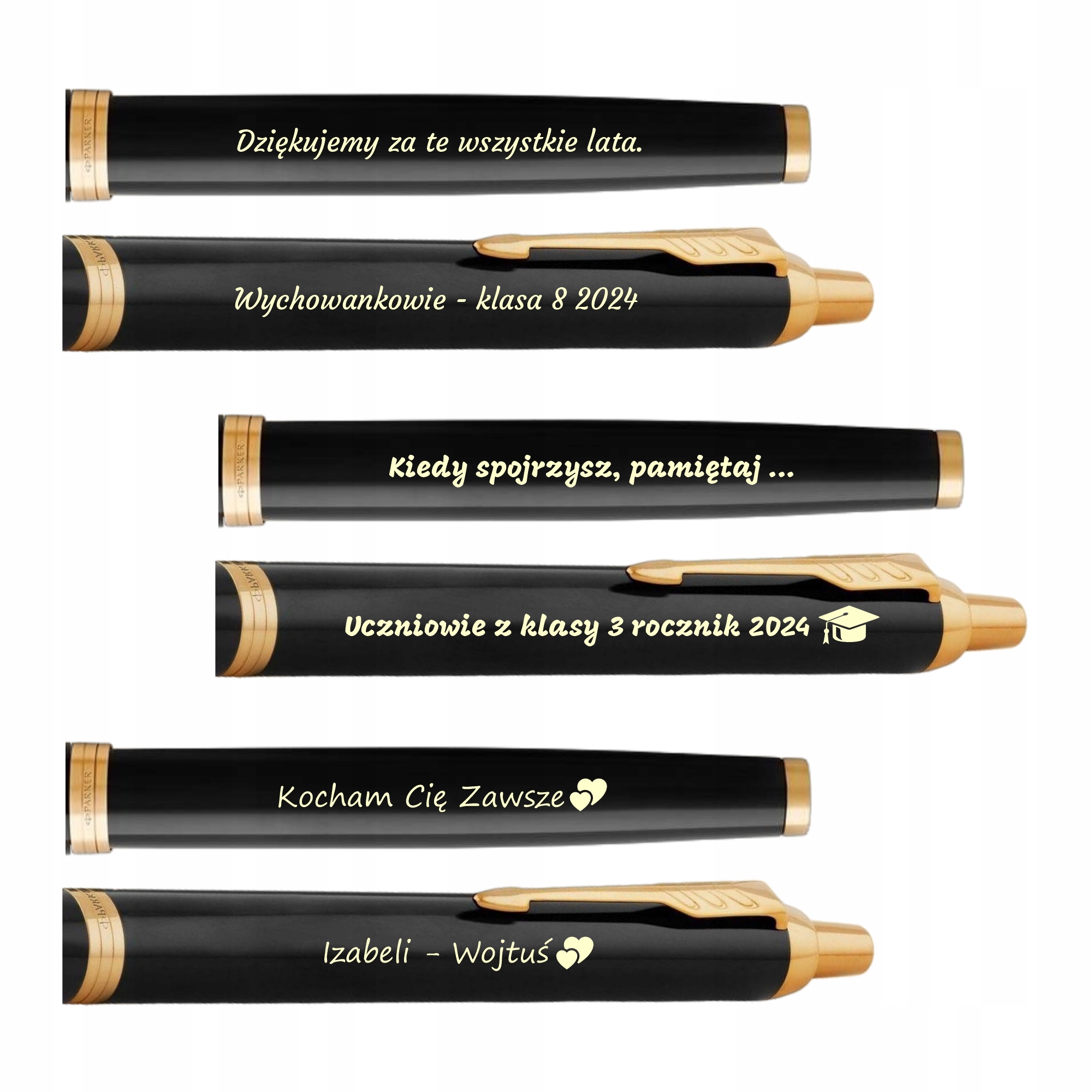 Zestaw długopis i pióro wieczne czarne Parker IM black GT Pudełko Grawer Marka Parker